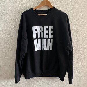 Lions Not Sheep Free Man Crew Neck Pullover Sweatshirt Men's XL / 2XL LNS